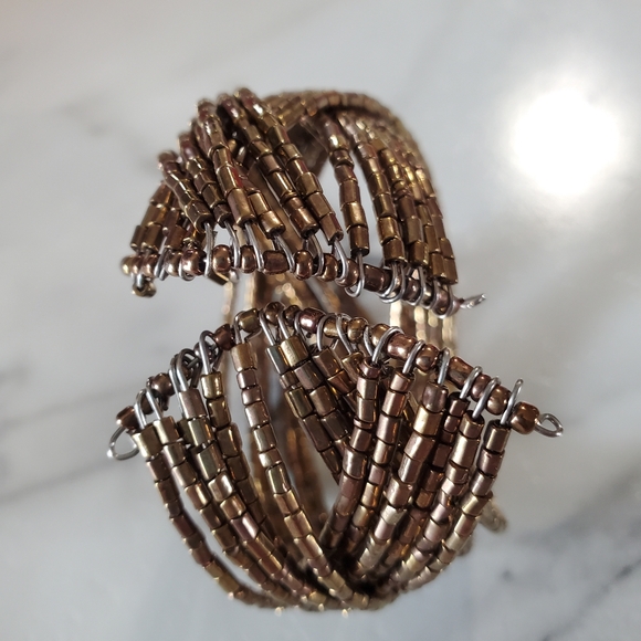 Shooting Stars Copper Seed Bead Cuff Bracelet 💥3 for $24💥 - Picture 6 of 16